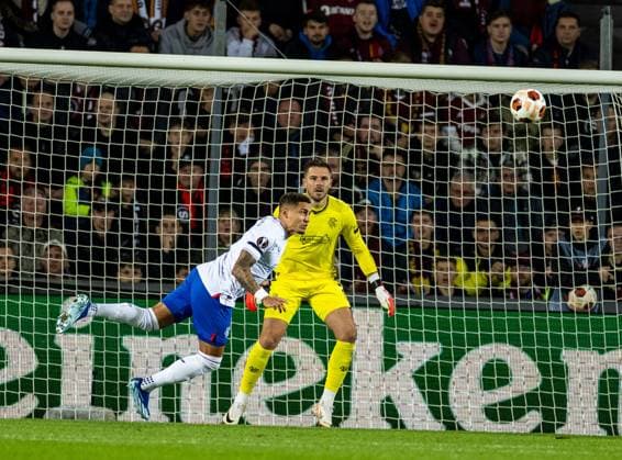 EDITORIAL USE ONLY No use with unauthorised audio, video, data, fixture lists, club league logos or live services. Online in-match use limited to 120 images, no video emulation. No use in betting, games or single club league player publications. Sparta Prague v Rangers, UEFA Europa League, Group C, Football, epet ARENA, Prague, Czech Republic - 26 Oct 2023 EDITORIAL USE ONLY No use with unauthorised audio, video, data, fixture lists, club league logos or live services. Online in-match use limited to 120 images, no video emulation. No use in betting, games or single club league player publications. Copyright: xKirkxO Rourke RangersxFC Shutterstockx 14167469ch