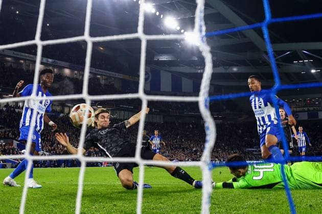 EDITORIAL USE ONLY No use with unauthorised audio, video, data, fixture lists, club league logos or live services. Online in-match use limited to 120 images, no video emulation. No use in betting, games or single club league player publications. Brighton & Hove Albion v Ajax, UEFA Europa League, Group B, Football, American Express Community Stadium, Brighton, UK - 26 Oct 2023 EDITORIAL USE ONLY No use with unauthorised audio, video, data, fixture lists, club league logos or live services. Online in-match use limited to 120 images, no video emulation. No use in betting, games or single club league player publications. Copyright: xSimonxDael Shutterstockx 14164184w