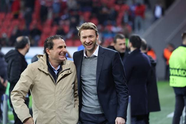 GER, UEFA EL Bayer 04 Leverkusen GER vs Qarabag Agdam AZE 26 10 2023, BayArena, Leverkusen, Europalegue, group phase, matchday 3, GER, UEFA EL Bayer 04 Leverkusen GER vs Qarabag Agdam AZE , pictured right SIMON ROLFES Director Sport Bayer 04 Leverkusen , nordphotoxGmbHx xMeuter nph00351