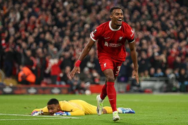 EDITORIAL USE ONLY No use with unauthorised audio, video, data, fixture lists, club league logos or live services. Online in-match use limited to 120 images, no video emulation. No use in betting, games or single club league player publications. Liverpool v Toulouse, UEFA Europa League, Group E, Football, Anfield, Liverpool, UK - 26 Oct 2023 EDITORIAL USE ONLY No use with unauthorised audio, video, data, fixture lists, club league logos or live services. Online in-match use limited to 120 images, no video emulation. No use in betting, games or single club league player publications. Copyright: xPaulxCurrie Shutterstockx 14164192ad