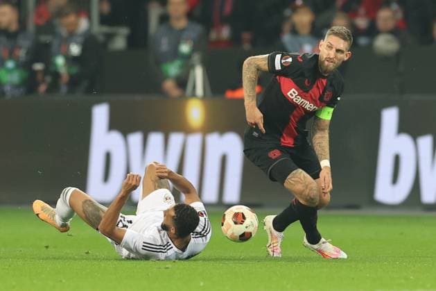 GER, UEFA EL Bayer 04 Leverkusen GER vs Qarabag Agdam AZE 26 10 2023, BayArena, Leverkusen, Europalegue, group stage, matchday 3, GER, UEFA EL Bayer 04 Leverkusen GER vs Qarabag Agdam AZE , pictured Robert Andrich Leverkusen 8 , nordphotoxGmbHx xMeuter nph00351