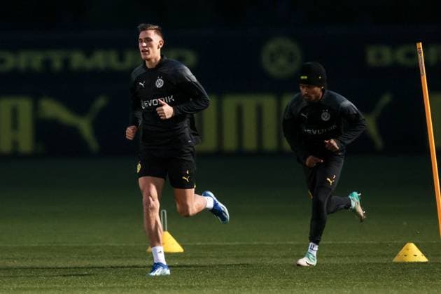 06 11 2023, Football, Season 2023 2024, UCL, UEFA Champions League, Group stage, Matchday 4, Final training Borussia Dortmund, f l Nico Schlotterbeck Borussia Dortmund , Karim Adeyemi Borussia Dortmund , Dortmund Signal Iduna Park NRW Germany xRHR PHOTO DEx Copyright: DennisxEwert RHR-FOTOx RHR-FOTO DE