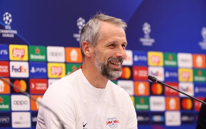 Red Star Belgrade RB Leipzig PK Champions League Beograd, 06 11 2023, Stadion Rajko Mitic, Fußball , UEFA Champions League, Gruppe G , 4 Spieltag, Matchday 1 , Red Star Belgrade vs RB Leipzig , Press conference before the match , In the picture coach Marco Rose, RB Leipzig , Photo for editorial use only , UEFA regulations prohibit any use of photographs as image sequences and or quasi video ,