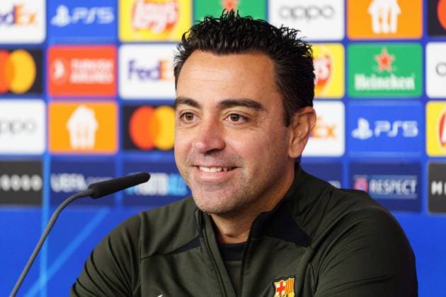 Xavi FC Barcelona, Coach GER, Press conference FC Barcelona, Football, Champions League, Season 2023 2024, 06 11 2023 GER, Press conference FC Barcelona, Football, Champions League, Season 2023 2024, 06 11 2023 Hamburg Copyright: xEibner-Pressefoto MarcelxvonxFehrnx EP_MFN