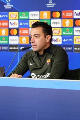 Xavi FC Barcelona, Coach GER, Press conference FC Barcelona, Football, Champions League, Season 2023 2024, 06 11 2023 GER, Press conference FC Barcelona, Football, Champions League, Season 2023 2024, 06 11 2023 Hamburg Copyright: xEibner-Pressefoto MarcelxvonxFehrnx EP_MFN