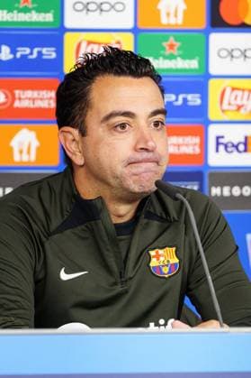 Xavi FC Barcelona, Coach GER, Press conference FC Barcelona, Football, Champions League, Season 2023 2024, 06 11 2023 GER, Press conference FC Barcelona, Football, Champions League, Season 2023 2024, 06 11 2023 Hamburg Copyright: xEibner-Pressefoto MarcelxvonxFehrnx EP_MFN