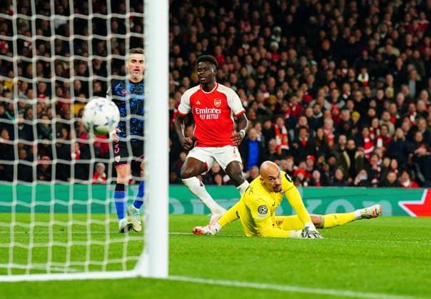 EDITORIAL USE ONLY No use with unauthorised audio, video, data, fixture lists, club league logos or live services. Online in-match use limited to 120 images, no video emulation. No use in betting, games or single club league player publications. Arsenal v Sevilla, UEFA Champions League, Group B, Football, Emirates Stadium, London, UK - 08 Nov 2023 EDITORIAL USE ONLY No use with unauthorised audio, video, data, fixture lists, club league logos or live services. Online in-match use limited to 120 images, no video emulation. No use in betting, games or single club league player publications. Copyright: xJavierxGarcia Shutterstockx 14187812ae