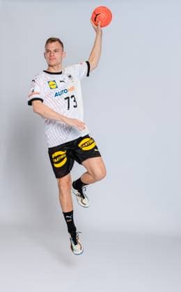 Munich, Germany October 29, 2023 Handball DHB photo shoot Timo Kastening Germany portrait, full body, image, single, single shot, picture, single, solo, alone, Munich Bavaria Germany