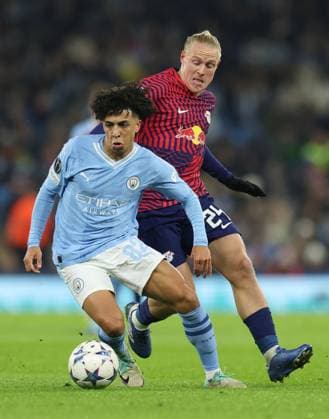 EDITORIAL USE ONLY No use with unauthorised audio, video, data, fixture lists, club league logos or live services. Online in-match use limited to 120 images, no video emulation. No use in betting, games or single club league player publications. Manchester City v RB Leipzig, UEFA Champions League, Group G, Football, Etihad Stadium, Manchester, UK - 28 Nov 2023 EDITORIAL USE ONLY No use with unauthorised audio, video, data, fixture lists, club league logos or live services. Online in-match use limited to 120 images, no video emulation. No use in betting, games or single club league player publications. Copyright: xPaulxCurrie Shutterstockx 14232497aa