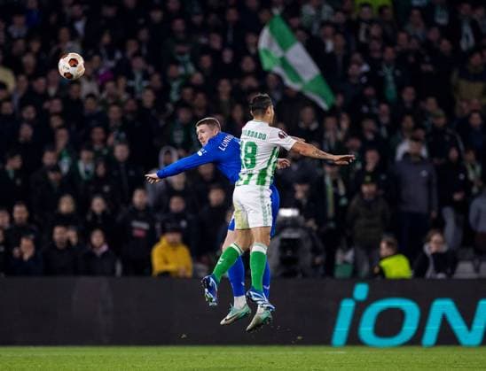 Rangers Midfielder John Lundstram during the Europa League Group C match at the Estadio Benito Villamarin, Seville. Real Betis v Rangers, UEFA Europa League, Group C, Football, Benito VillamaroÆ?Ã?Ân Stadium, Seville, Spain - 14 Dec 2023 EDITORIAL USE ONLY No use with unauthorised audio, video, data, fixture lists, club league logos or live services. Online in-match use limited to 120 images, no video emulation. No use in betting, games or single club league player publications. Copyright: xKirkxO Rourke RangersxFC Shutterstockx 14257803cc