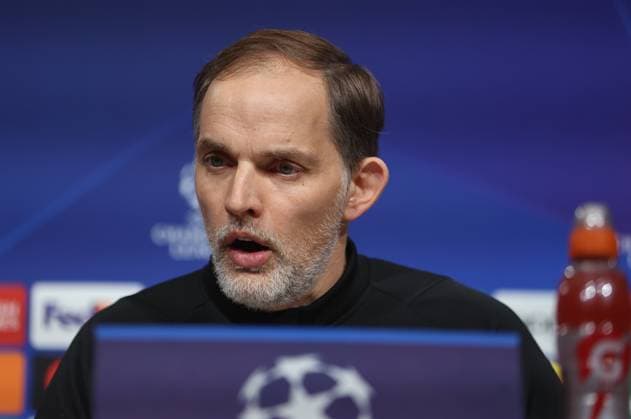 Munich, Germany 04 March 2024 Football, Men, Bundesliga, Season 2023 2024, FC Bayern Munich, Press conference Here in the picture Thomas Tuchel, coach FC Bayern Munich at the press conference, amazed, mouth open, astonished