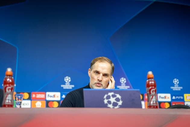 Thomas Tuchel FC Bayern Muenchen, Head Coach , Press conference, GER, FC Bayern Muenchen FCB vs Lazio Rome SSL , Football, UEFA Champions League, Round of 16 second leg, 2023 2024 season, 05 03 2024, DFB DFL regulations prohibit any use of photographs as image sequences and or quasi video , GER, FC Bayern Muenchen FCB vs Lazio Rome SSL , Football, UEFA Champions League, Round of 16 second leg, 2023 2024 season, 05 03 2024 Muenchen Copyright: xEibner-Pressefoto SaschaxWaltherx EP_EER