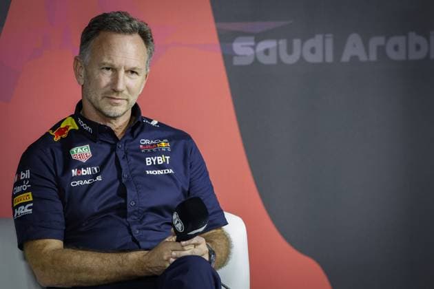 Sport Bilder des Tages HORNER Christian (gbr), Team Principal of Red Bull Racing, portrait, press conference, PK, Pressekonferenz during the Formula 1 STC Saudi Arabian Grand Prix 2024, 2nd round of the 2024 Formula One World Championship, WM, Weltmeisterschaft from March 7 to 9, 2024 on the Jeddah Corniche Circuit, in Jeddah, Saudi Arabia - F1 - SAUDI ARABIAN GRAND PRIX 2024 DPPI Panoramic 240307_R02_SAUDI__LF39031