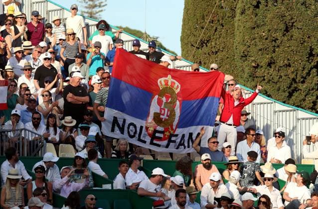 DEMI ROLEX MC MASTERS DJOKOVIC RUUD PHOTOPQR NICE MATIN Jean François Ottonello ; Roquebrune-Cap-Martin ; 13 04 2024 ; Demi-finale Rolex Monte-Carlo Masters - ambiance - supporters serbes de djokovic Roquebrune-Cap-Martin France Copyright: xPHOTOPQR NICExMATIN MAXPPPxJeanxFrançoisxOttonellox 20240413NIM8259 20240413NIM8259