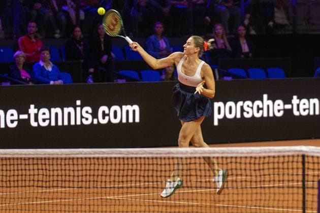 Marta Kostyuk UKR xettx,Germany, Stuttgart, 17 04 2024, Tennis, Porsche Tennis Grand Prix, Day 5, 2024, Round 1, M Kostyuk L Siegemund, Porsche Arena Photo A2 Bildagentur Peter Hartenfelser