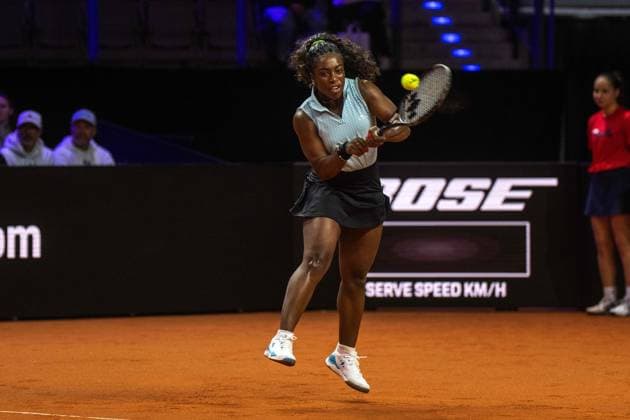 Sachia Vickery USA xettx,Germany, Stuttgart, 17 04 2024, Tennis, Porsche Tennis Grand Prix, Day 5, 2024, Round 2, S Vickery C Gauff, Porsche Arena Photo A2 Bildagentur Peter Hartenfelser