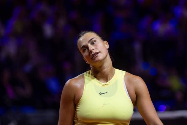 Aryna Sabalenka Belarus in the picture is unhappy, Marketa Vondrousova Czech Republic vs Aryna Sabalenka Belarus , Quarterfinals, Singles, GER, Porsche Tennis Grand Prix Stuttgart, WTA 500, 19 04 2024 GER, Porsche Tennis Grand Prix Stuttgart, WTA 500, 19 04 2024 Stuttgart Copyright: xEibner-Pressefoto Memmlerx EP_MMR