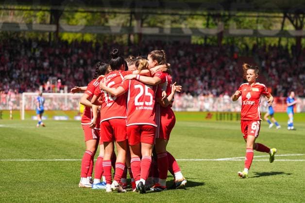 Sarah Abu Sabbah Union Berlin celebrate, Regionalliga Nordost Frauen, Union Berlin vs Hertha Berlin, Stadion An der Alten Försterei on April 28, 2024 in Berlin, Germany Photo by Ulrik Pedersen DeFodi Images Sarah Abu Sabbah Union Berlin celebrate, Regionalliga Nordost Frauen, Union Berlin vs Hertha Berlin, Stadion An der Alten Försterei on April 28, 2024 in Berlin, Germany Photo by Ulrik Pedersen DeFodi Images DFB DFL REGULATIONS PROHIBIT ANY USE OF PHOTOGRAPHS AS IMAGE SEQUENCES AND OR QUASI VIDEO Defodi 659 132140 01000986 Defodi-659 DFB DFL REGULATIONS PROHIBIT ANY USE OF PHOTOGRAPHS AS IMAGE SEQUENCES AND OR QUASI-VIDEO.