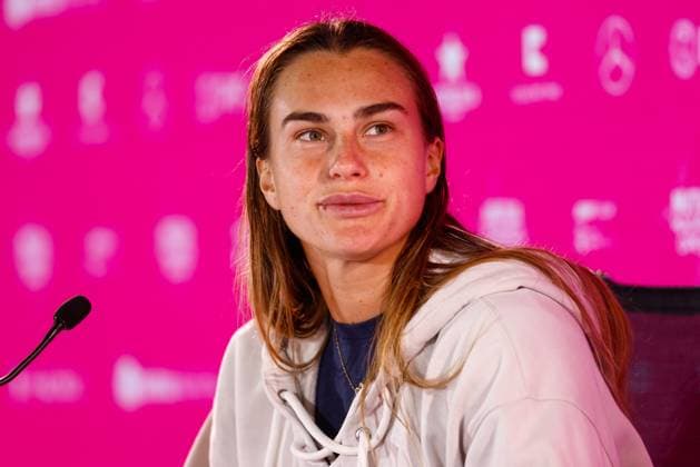 May 3, 2024, Madrid, Madrid, SPAIN: Aryna Sabalenka of Belarus attends the media during her press conference, PK, Pressekonferenz during the Masters 1000 and WTA, Tennis Damen 1000, tournament celebrated at Caja Magica on May 02, 2024 in Madrid, Spain. Madrid SPAIN - ZUMAa181 20240503_zaa_a181_047 Copyright: xIrinaxR.xHipolitox