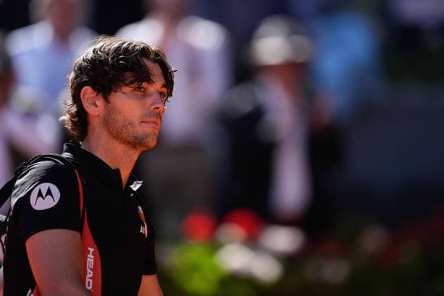 May 3, 2024, Madrid, Madrid, SPAIN: Taylor Fritz of United States leaves the court after losing against Andrey Rublev of Russia during the Mutua Madrid Open 2024, ATP, Tennis Herren Masters 1000 and WTA, Tennis Damen 1000, tournament celebrated at Caja Magica on Mayo 03, 2024 in Madrid, Spain. Madrid SPAIN - ZUMAa181 20240503_zaa_a181_084 Copyright: xOscarxJ.xBarrosox