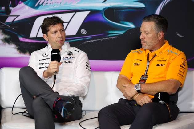 VOWLES James, Team Principal of Williams Racing, portrait and BROWN Zak (usa), CEO of of McLaren Racing, portrait during the Formula 1 Crypto.com Miami Grand Prix 2024, 6th round of the 2024 Formula One World Championship, WM, Weltmeisterschaft from May 3 to 5, 2024 on the Miami International Autodrome, in Miami, United States of America - F1 - MIAMI GRAND PRIX 2024 DPPI Panoramic 240503_R06_MIAMI_DP_EA011694