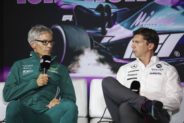 KRACK Mike (ger), Team Principal and CEO of Aston Martin F1 Team, portrait and VOWLES James, Team Principal of Williams Racing, portrait during the Formula 1 Crypto.com Miami Grand Prix 2024, 6th round of the 2024 Formula One World Championship, WM, Weltmeisterschaft from May 3 to 5, 2024 on the Miami International Autodrome, in Miami, United States of America - F1 - MIAMI GRAND PRIX 2024 DPPI Panoramic 240503_R06_MIAMI_DP_EA011741