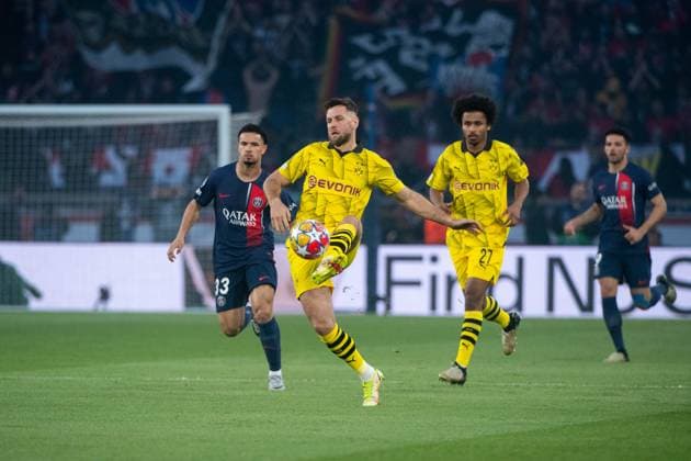 Niclas Fuellkrug (Borussia Dortmund, 14) am Ball, FRA, Paris Saint Germain (PSG) vs Borussia Dortmund (BVB), Fussball, UEFA Champions League, Halbfinale Rückspiel, Saison 2023 2024, 07.05.2024 FRA, Paris Saint Germain (PSG) vs Borussia Dortmund (BVB), Fussball, UEFA Champions League, Halbfinale Rückspiel, Saison 2023 2024, 07.05.2024 Paris Copyright: xEibner-Pressefoto Memmlerx EP_MMR