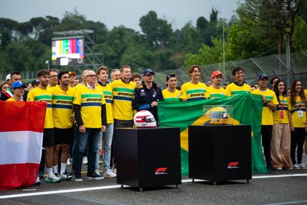 Yuki Tsunoda Visa Cash App RB Formula One Team Racing Bulls, 22 , Pierre Gasly BWT Alpine F1 Team, 10 , Carlos Sainz Scuderia Ferrari HP, 55 , Stefano Domenicali CEO Formula One Management , Logan Sargeant Williams Racing, 02 , Nico Huelkenberg MoneyGram Haas F1 Team, 27 , Max Verstappen Oracle Red Bull Racing, 01 , Zhou Guanyu Stake F1 Team Kick Sauber, 24 , George Russell Mercedes AMG Petronas Formula One Team, 63 , Charles Leclerc Scuderia Ferrari HP, 16 , Alexander Albon Williams Racing, 23 , Sergio Checo Perez Oracle Red Bull Racing, 11 , Bianca Senna Brazil at the Forever Senna memorial run for Ayrton Senna Brazil , ITA, who was killed in an accident in 1994, Formula 1 World Championship, Grand Prix Emilia Romagna Imola, Autodromo Enzo e Dino Ferrari, Media Day, 16 05 2024 ITA, Formula 1 World Championship, Grand Prix Emilia Romagna Imola, Autodromo Enzo e Dino Ferrari, Media Day, 16 05 2024 Imola Copyright: xEibner-Pressefoto Memmlerx EP_MMR