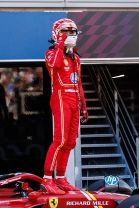Charles Leclerc Scuderia Ferrari HP, 16 celebrates pole position, Monaco Grand Prix, Motorsport, Formula 1, 2023 season, 25 05 2024 Monaco Grand Prix, Motorsport, Formula 1, 2023 season, 25 05 2024 Monte Carlo Copyright: xEibner-Pressefoto AlexanderxNeisx EP_ANS