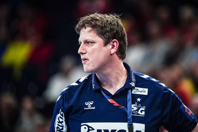 Nicolej Krickau SG Flensburg Handewitt, Coach GER, SG Flensburg Handewitt vs Dinamo Bucharest, Handball, EHF European League, Semi-final 1, Season 2023 2024, 25 05 2024 GER, SG Flensburg Handewitt vs Dinamo Bucharest, Handball, EHF European League, Semi-final 1, Season 2023 2024, 25 05 2024 Hamburg Copyright: xEibnerxPressefoto MarcelxvonxFehrnx EP_MFN