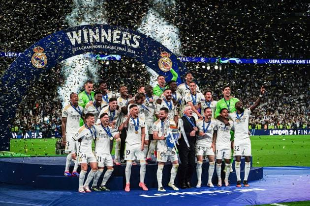 Presentation ceremony Real Madrid ENG, Borussia Dortmund vs Real Madrid, Football, Champions League, Final, Season 2023 2024, 01 06 2024 ENG, Borussia Dortmund vs Real Madrid, Football, Champions League, Final, Season 2023 2024, 01 06 2024 London Copyright: xEibner-Pressefoto MarcelxvonxFehrnx EP_MFN
