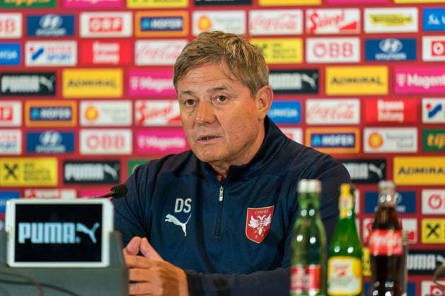 SOCCER - AUT vs SRB, test match VIENNA,AUSTRIA,03.JUN.24 - SOCCER - OEFB International Friendly, Länderspiel, Nationalmannschaft match, Austria vs Serbia, preview, press conference, PK, Pressekonferenz Team SRB. Image shows head coach Dragan Stojkovic (SRB). GEPAxpictures xJohannesxFriedl