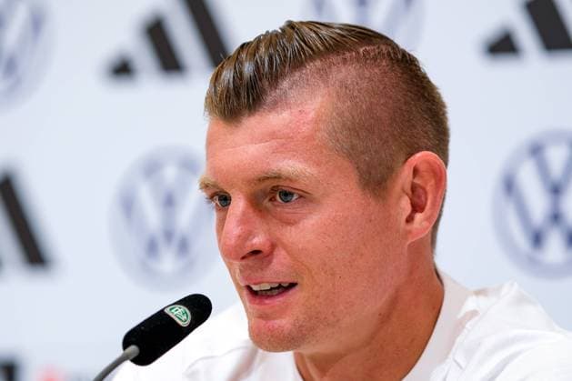 Toni Kroos Germany , 08 , GER, DFB, Press conference, Football mens national team Germany, UEFA European Football Championship 2024,Herzogenaurach 11 06 2024 GER, DFB, Press conference, Football mens national team Germany, UEFA European Football Championship 2024,Herzogenaurach 11 06 2024 Herzogenaurach Copyright: xEibner-Pressefoto FlorianxWieganx EP_FWD