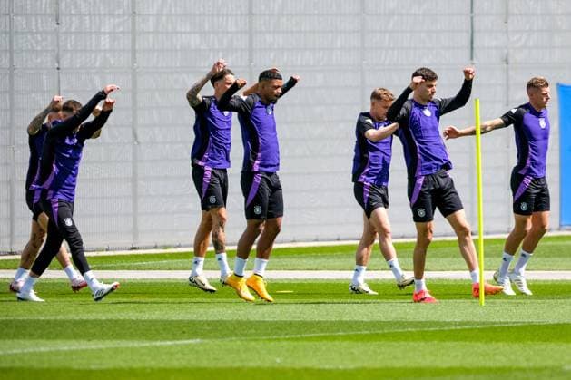 The team warming up, GER, Final training MD 1, Mens national team before Germany vs. Scotland, UEFA European Championship 2024, Football, Herzogenaurach, 13 06 2024 GER, Final training MD 1, Mens national team before Germany vs. Scotland, UEFA European Championship 2024, Football, Herzogenaurach, 13 06 2024 Herzogenaurach Copyright: xEibner-Pressefoto FlorianxWieganx EP_FWD