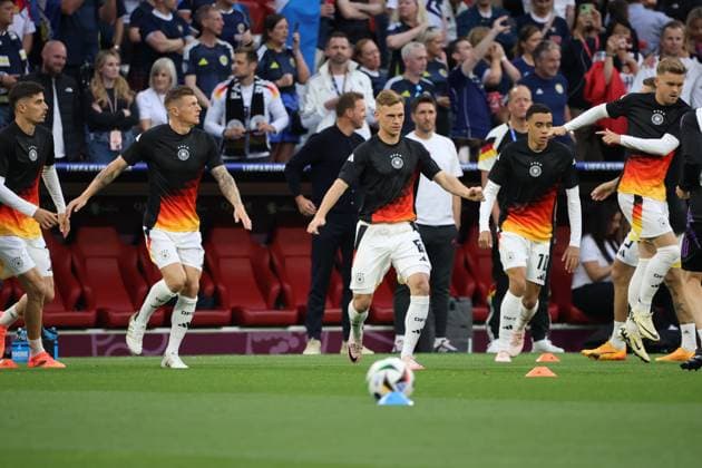 14 06 2024, Football, Men, UEFA European Championship 2024, Opening match, Group A, Germany Scotland, Toni Kroos Germany , Kai Havertz Germany , Joshua Kimmich Germany , Jamal Musiala Germany , Maximilian Mittelstaedt Germany Munich Allianz Arena Bayern Germany EN Copyright: xSebastianxBachx