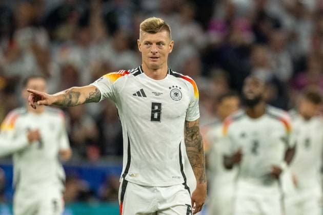 Toni Kroos Germany 08 after goal for 4 0 by Niclas Fuellkrug Germany 09 , GER, Germany GER vs Scottland SCO , European Football Championship, UEFA EURO 2024, Group A, Matchday 1, 14 06 2024, GER, Germany GER vs Scottland SCO , European Football Championship, UEFA EURO 2024, Group A, Matchday 1, 14 06 2024 Munich Copyright: xEibner-Pressefoto SaschaxWaltherx EP_EER