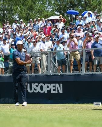 June 14, 2024, Pinehurst, North Carolina, USA: Tiger Woods of Jupiter, Florida, watches his shot from the sixth tee during Friday s second round for the 124th U.S. Open, June 14, 2024, at Pinehurst Resort & Country Club (Course No. 2) in Pinehurst, North Carolina. Pinehurst USA - ZUMAh97_ 20240614_fap_h97_003 Copyright: xTimothyxL.xHalex
