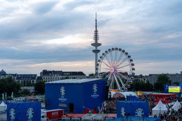 View from Public Viewing GER, Germany vs Scotland, Public Viewing, Fanzone Hamburg, Opening Match, Fan Festival, UEFA EURO 2024, 14 06 2024 GER, Germany vs Scotland, Public Viewing, Fanzone Hamburg, Opening Match, Fan Festival, Hamburg UEFA EURO 2024, 14 06 2024 Hamburg Copyright: xEibner-Pressefoto MaximilianxVincenx EP_MVN