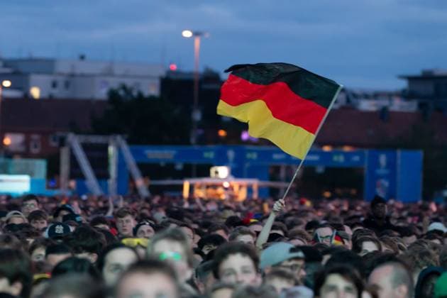 Flag at Public Viewing, Flag, Flag GER, Germany vs Scotland, Public Viewing, Fanzone Hamburg, Opening Match, Fan Festival, UEFA EURO 2024, 14 06 2024 GER, Germany vs Scotland, Public Viewing, Fanzone Hamburg, Opening Match, Fan Festival, Hamburg UEFA EURO 2024, 14 06 2024 Hamburg Copyright: xEibner-Pressefoto MaximilianxVincenx EP_MVN