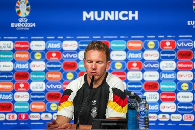 Press conference with Julian Nagelsmann Germany, Coach , Football, UEFA , European Championship, Group A 2024, Germany vs Scotland, 14 06 2024, Munich Football Arena, Muenchen, Germany Muenchen Munich Football Arena Bayern Germany Copyright: xGrantxHubbsx