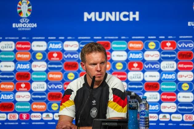 Press conference with Julian Nagelsmann Germany, Coach , Football, UEFA , European Championship, Group A 2024, Germany vs Scotland, 14 06 2024, Munich Football Arena, Muenchen, Germany Muenchen Munich Football Arena Bayern Germany Copyright: xGrantxHubbsx
