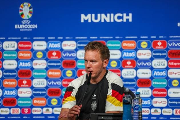 Press conference with Julian Nagelsmann Germany, Coach , Football, UEFA , European Championship, Group A 2024, Germany vs Scotland, 14 06 2024, Munich Football Arena, Muenchen, Germany Muenchen Munich Football Arena Bayern Germany Copyright: xGrantxHubbsx