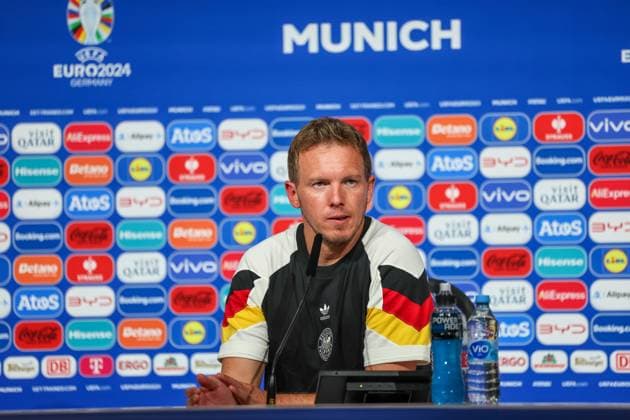 Press conference with Julian Nagelsmann Germany, Coach , Football, UEFA , European Championship, Group A 2024, Germany vs Scotland, 14 06 2024, Munich Football Arena, Muenchen, Germany Muenchen Munich Football Arena Bayern Germany Copyright: xGrantxHubbsx