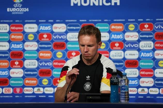 Press conference with Julian Nagelsmann Germany, Coach , Football, UEFA , European Championship, Group A 2024, Germany vs Scotland, 14 06 2024, Munich Football Arena, Muenchen, Germany Muenchen Munich Football Arena Bayern Germany Copyright: xGrantxHubbsx