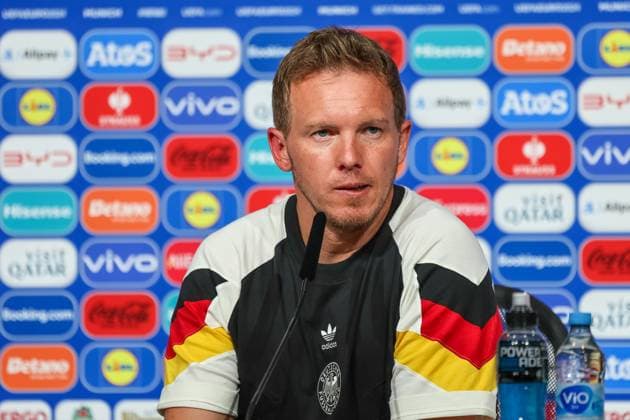 Press conference with Julian Nagelsmann Germany, Coach , Football, UEFA , European Championship, Group A 2024, Germany vs Scotland, 14 06 2024, Munich Football Arena, Muenchen, Germany Muenchen Munich Football Arena Bayern Germany Copyright: xGrantxHubbsx