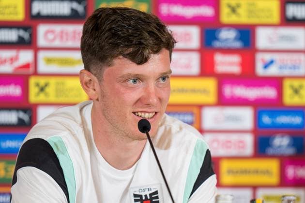 SOCCER - UEFA EURO, EM, Europameisterschaft,Fussball 2024 BERLIN,GERMANY,15.JUN.24 - SOCCER -UEFA EURO 2024, OEFB, Oesterreichischer Fussball-Bund, press conference, PK, Pressekonferenz Image shows Michael Gregoritsch (AUT). GEPAxpictures xJohannesxFriedl