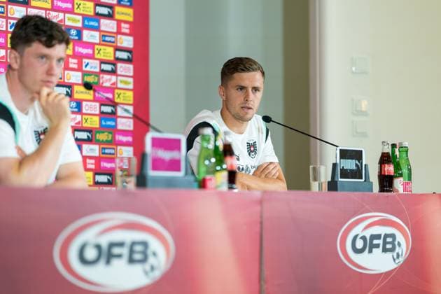 SOCCER - UEFA EURO, EM, Europameisterschaft,Fussball 2024 BERLIN,GERMANY,15.JUN.24 - SOCCER -UEFA EURO 2024, OEFB, Oesterreichischer Fussball-Bund, press conference, PK, Pressekonferenz Image shows Christoph Baumgartner (AUT). GEPAxpictures xJohannesxFriedl