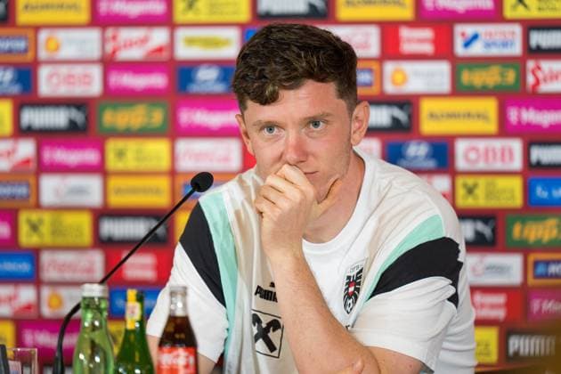 SOCCER - UEFA EURO, EM, Europameisterschaft,Fussball 2024 BERLIN,GERMANY,15.JUN.24 - SOCCER -UEFA EURO 2024, OEFB, Oesterreichischer Fussball-Bund, press conference, PK, Pressekonferenz Image shows Michael Gregoritsch (AUT). GEPAxpictures xJohannesxFriedl
