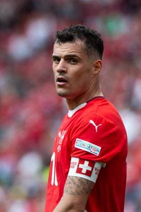 Granit Xhaka Switzerland, 10 with captains armband, GER, Hungary HUN vs Switzerland SUI , European Football Championship, UEFA EURO 2024, Group A, Matchday 1, 15 06 2024 GER, Hungary HUN vs Switzerland SUI , European Football Championship, UEFA EURO 2024, Group A, Matchday 1, 15 06 2024 Cologne Copyright: xEibner-Pressefoto Memmlerx EP_MMR
