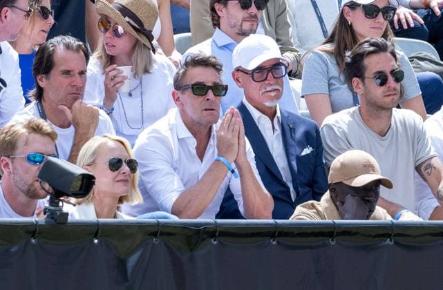 Thommy Haas German tennis legend, Mark Keller and Khaby Lame Influencer xettx, Germany, Stuttgart, 16 06 2024, Tennis, Boss Open, 2024, Final, J Draper GBR M Berrettini ITA , TC Weissenhof, Center Court Photo A2 Bildagentur Peter Hartenfelser